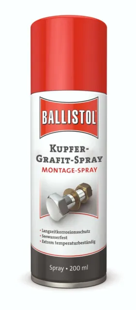 BALLISTOL Kupfer - Grafit - Spray / Montagespray / 200ml / 25200