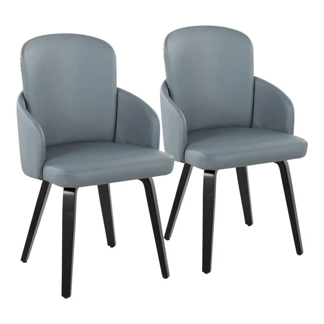 Lumisource Dahlia Set Of 2 Dining Chair In Black Wood Finish CH-DAHLIA2-W BKGY2