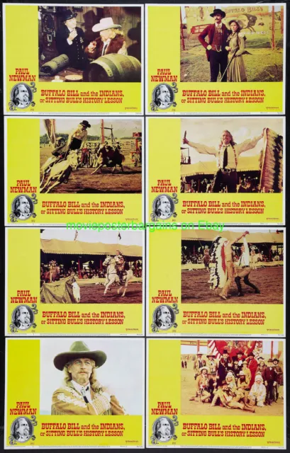 BUFFALO BILL AND THE INDIANS LOBBY CARD size MOVIE POSTER Set of 8  PAUL NEWMAN