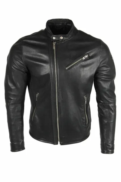 Authentic Diesel Mens Black Goatskin Leather Jacket  Size L