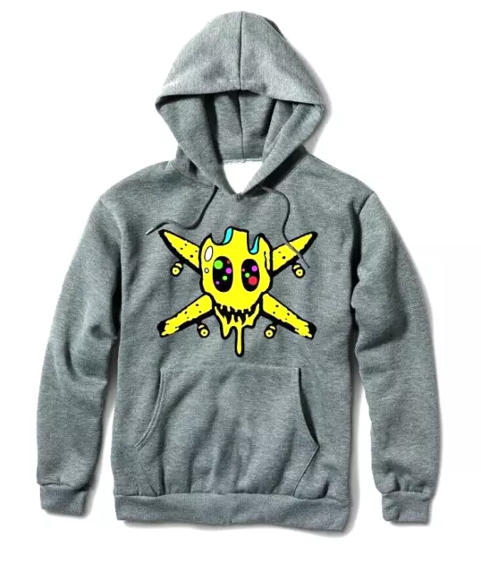 Fourstar Skateboards Acid Skull Mens Pullover Hoody Light Grey