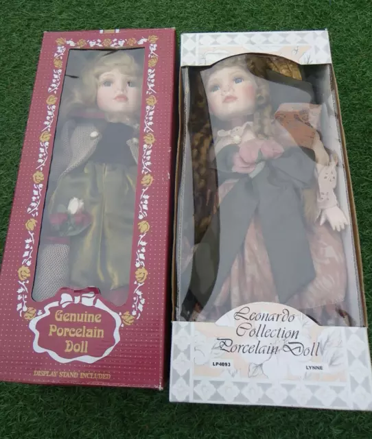 Vintage Pair of Porcelain Dolls Boxed