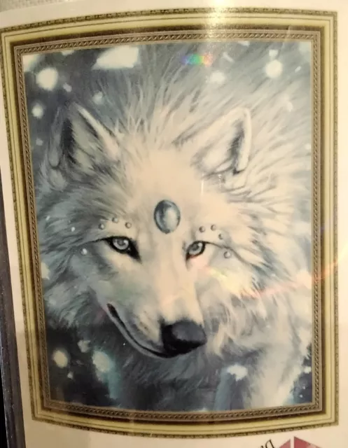 WHITE WOLF 48 X 58 cm 5D  Diamond Painting Embroidery Kit UK lot 23