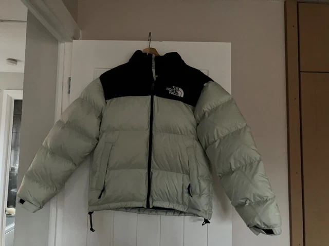 The North Face Nuptse 700 Puffer Jacket Coat Mens Small - Black & Green Mist VGC