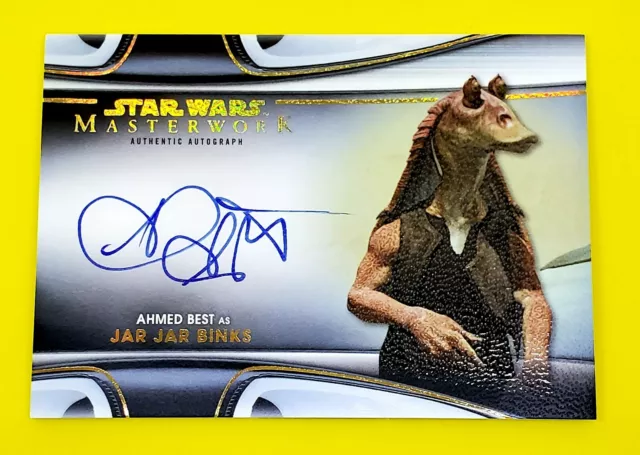 2021 Topps Star Wars Masterwork Canvas Autograph MWA-AB Ahmed Best #4/25 Jar Jar