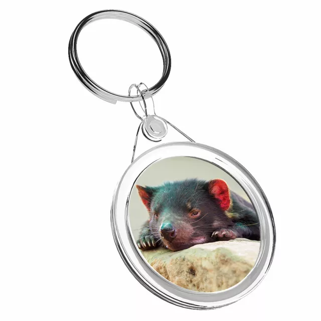 1 x Sleepy Tasmanian Devil Animal Keyring IR02 Mum Dad Kids Birthday Gift #2202