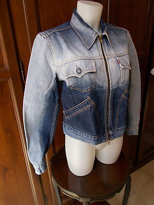 Levi's red tab CROPPED DENIM RARE women's Jacket Giacca Donna Tg L jeans LEVIS