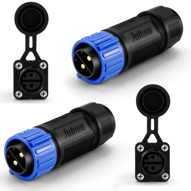 2 Set Trolling Motor Plug Receptacle Set Marine Boat Power Connector Waterproofn
