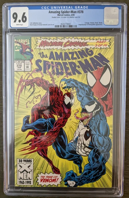 Amazing Spider-Man #378 - Cgc 9.6 - Carnage, Venom, Demogoblin Appearance