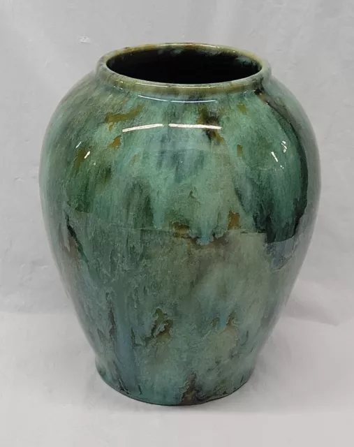 1920's Brush Mccoy Green Art Pottery Vase 6.25 Inch Antique Drip Glaze Vase 4980