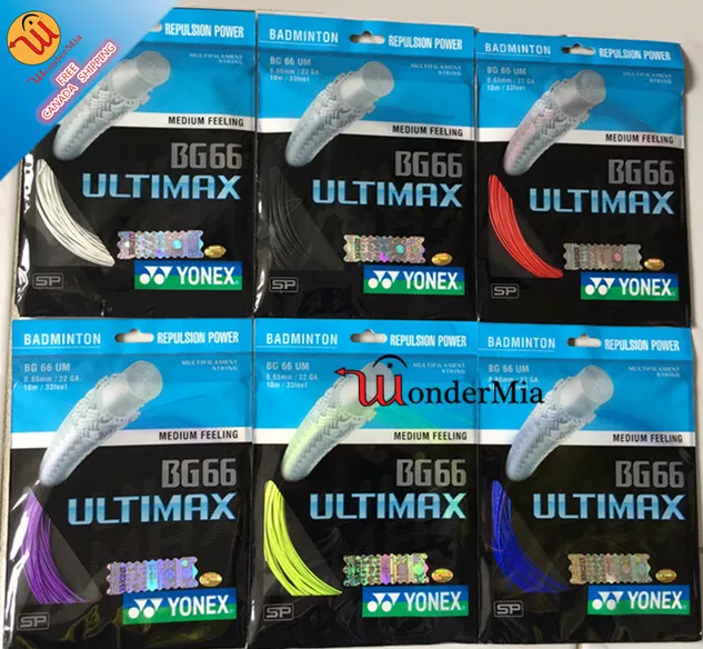 [Max 30lbs] Genuine YONEX BG66UM Ultimax 0.65mm Badminton String (6 COLOR) CA
