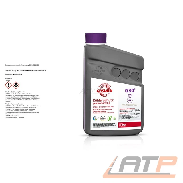 1 Litro Glysantin® G30® Ready Mix Eco Bmb Protezione Frigorifero Protezione Radiatore Rosa