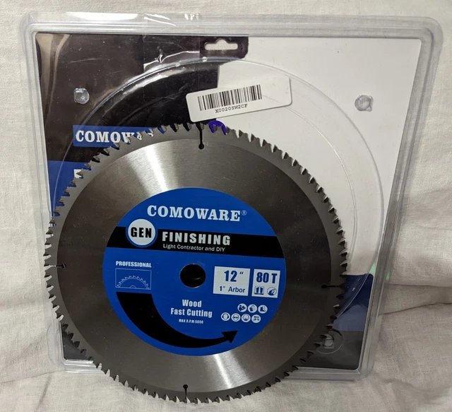 COMOWARE Circular Miter Saw Blade- 12 inch 80 Tooth ATB Premium Tip,...