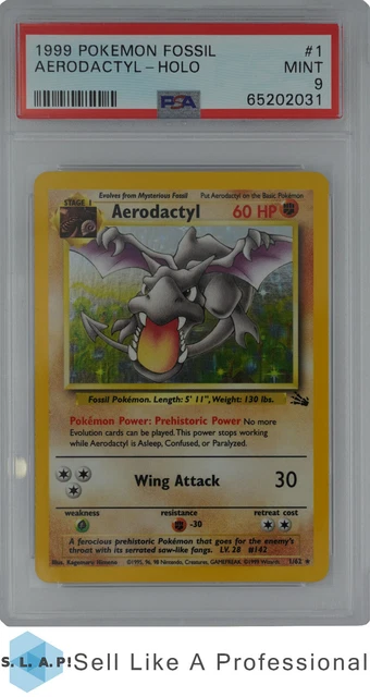 1999 Pokemon Fossil Aerodactyl Holo 1 PSA 9