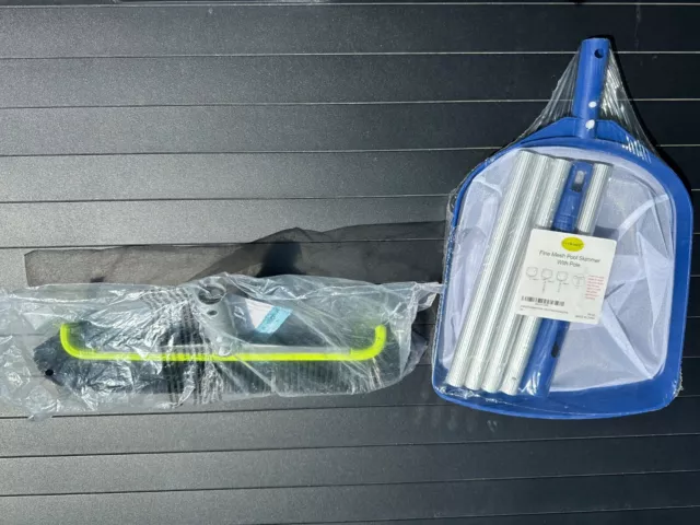 Swimming Pool Cleaning Net Leaf Skimmer Rake Deep Bag Fine Mesh /Telescopic Pole