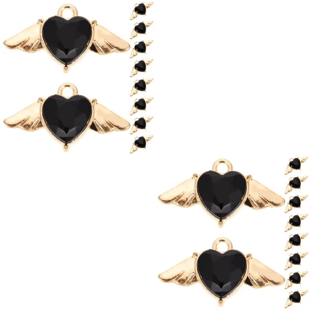 20 pièces bijoux breloques breloques coeur d'amour aile bracelet à breloques