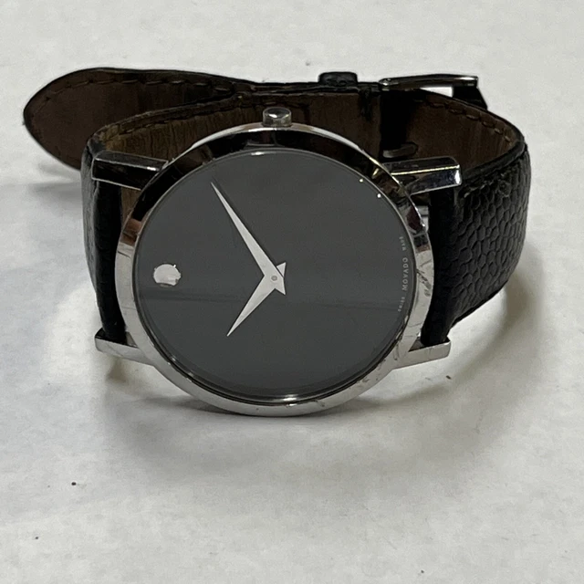 uomo Movado 40 mm Museum quadrante nero 84-61-1855, usato batteria nuova 3