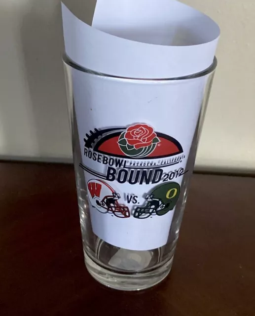 2012 WISCONSIN BADGERS OREGON DUCKS ROSE BOWL Glass Cup NCAA College Football
