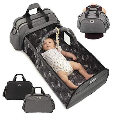 Diaper Bag Backpack Travel Bassinet - Foldable Baby Bag Bed Changing Station