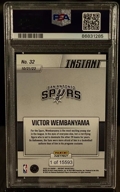 2023-24 Panini Phoenix #256 VICTOR WEMBANYAMA RC Rookie Spurs Basketball Trading Card