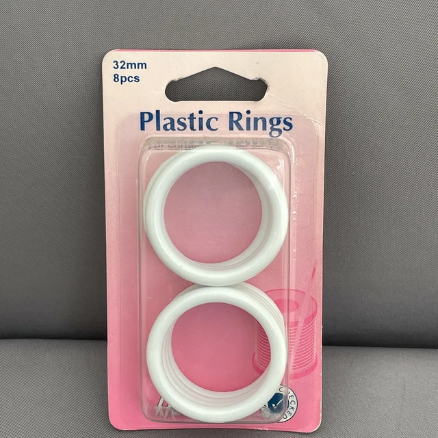 Anillos de plástico Hemline cortinas corbatas 32 mm 8 piezas