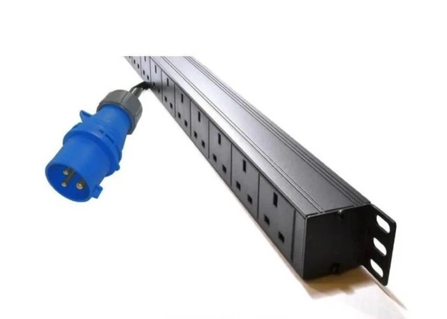 10 Way Vertically Mounted Rackmount 32A Commando PDU - UK Sockets...