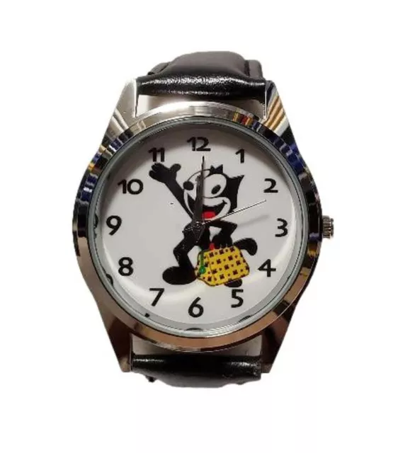 Felix The Cat Cartoon Leather Band Wrist Watch