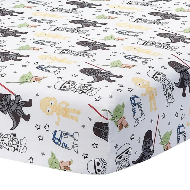 Lambs & Ivy Star Wars Classic Fitted Crib/Toddler Sheet - Yoda/Darth Vader