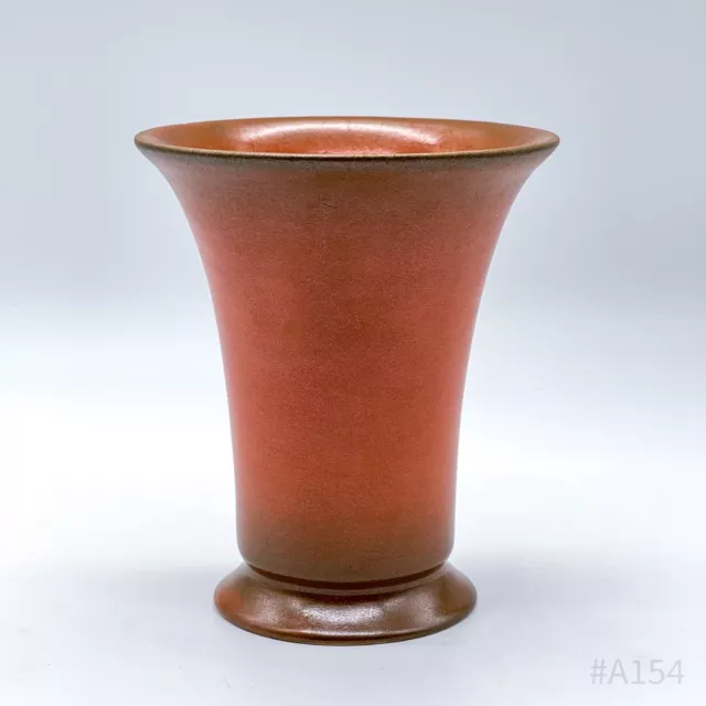 Vintage Bückeburg Keramik Vase Dek. 12 mit Glasur handgefertigt Orange | 13,5cm 2