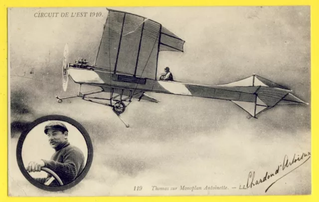 cpa AVIATION 1910 Circuit de l'Est Le Pilote THOMAS sur Monoplan ANTOINETTE