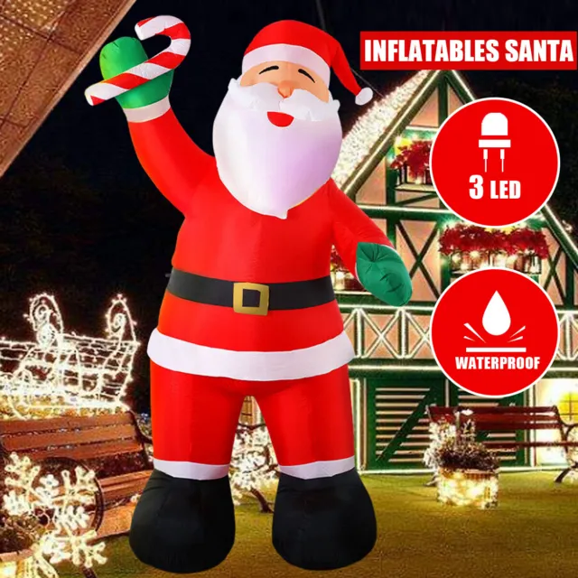 8FT Christmas LED Light Up Inflatable Santa Claus Outdoor Yard Xmas Decoration