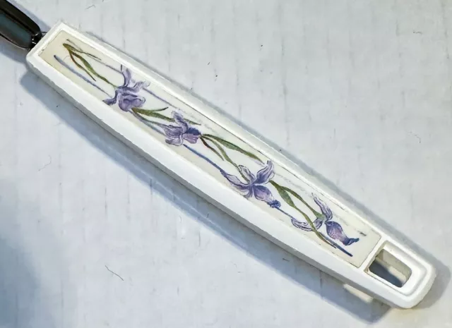 Ekco Serving Spoon Corelle Shadow Iris Corning Plastic Handle USA 12 1/4” Vtg