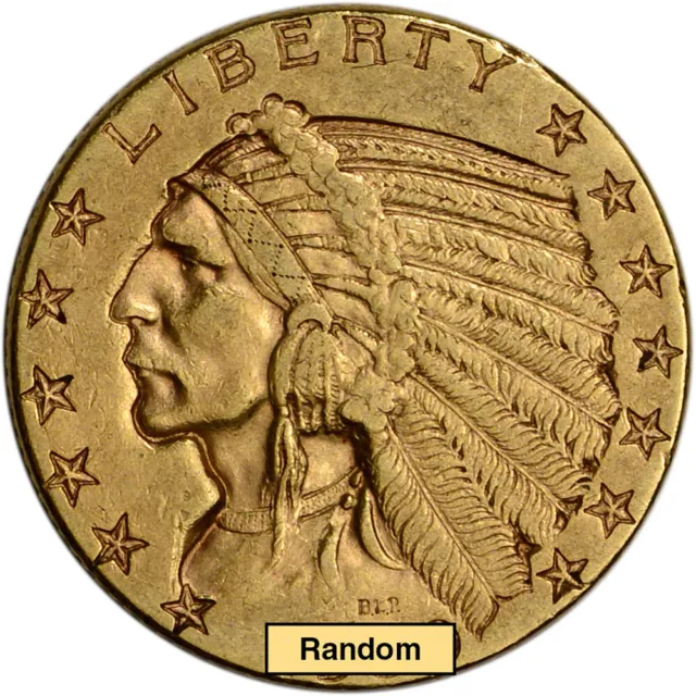 US Gold $5 Indian Head Half Eagle - VF Condition - Random Date