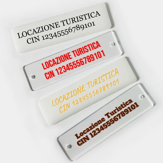 Targhetta CIN Personalizzata Per Alloggi Turistici - Alluminio Oro 100x30mm - Foto 6