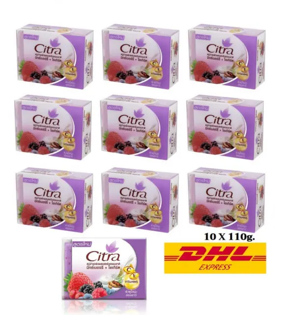 10X Citra Mix Berry Face & Body Soap Yogurt Brightening Scrub clean Radiant 110g