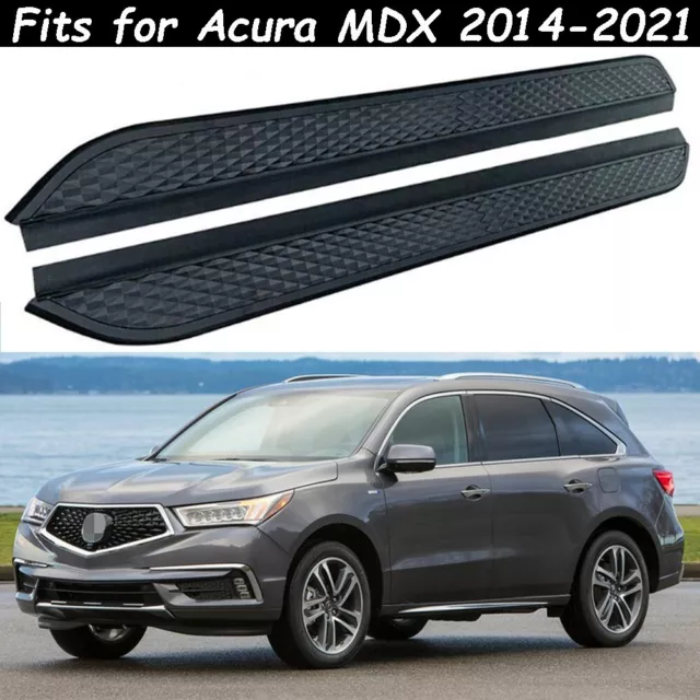 Fits for Acura MDX 2014-2021 2Pcs Running Board Side Step Pedals Nerf Bar Black