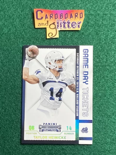 2015 Panini Contenders Draft Picks Game Day Tickets #57 Taylor Heinicke
