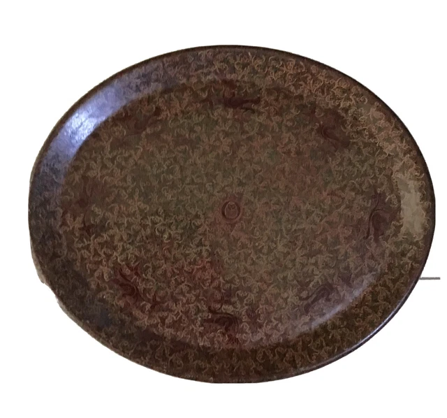 Large Burmese Lacquerware Oval Tray