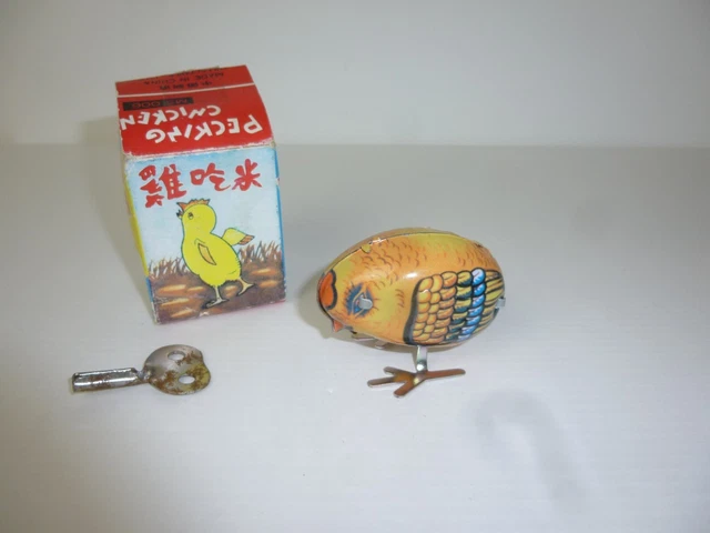 Jouets anciens - JOUET A CLEF CHINOIS ANCIEN POUSSIN ( Pecking chicken ) MS 006
