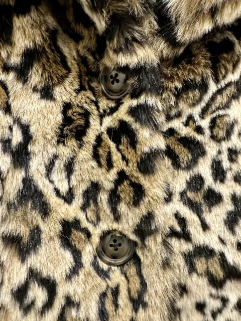 Guess Faux Fur Leopard Cheetah Print Jacket Coat XS XSmall 3