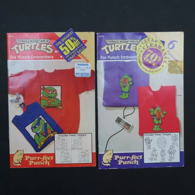 Teenage Mutant Ninja Turtles 1990 Embroidery Pattern Booklets Purr-fect Punch