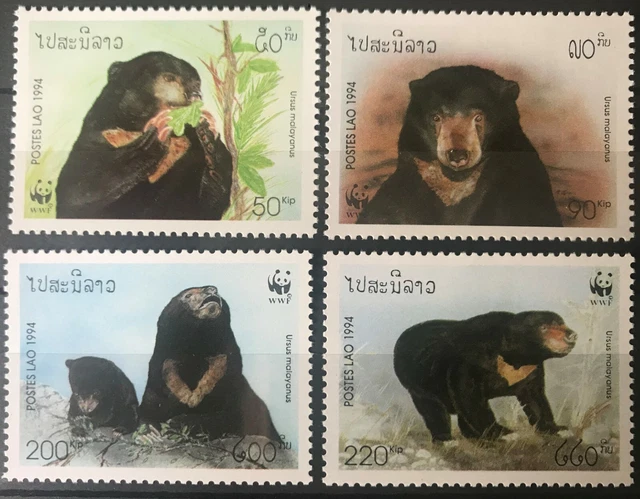WWF - LAOS - Malaien-Bär - 1994 - kpl. Satz - perfekt erhalten - **/MNH