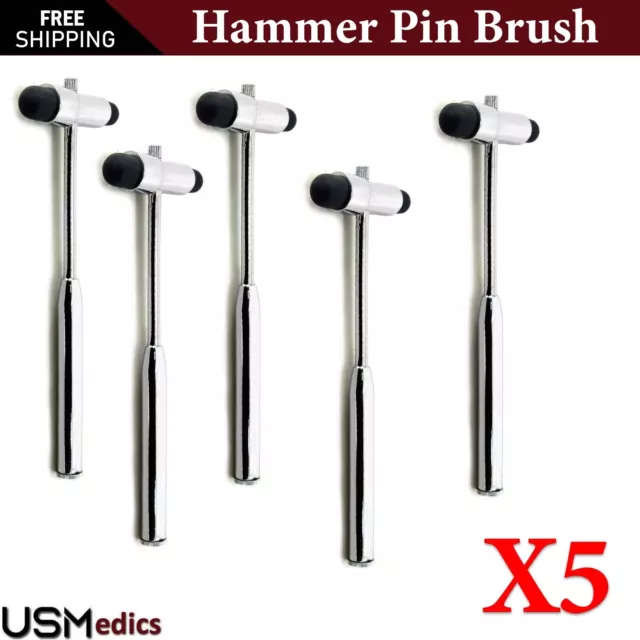 Neurological Hammer Pin With Brush Medical Diagnostic Lab Instruments Set of 5