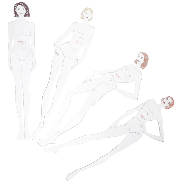 4 Pcs Plastik Kind Malvorlage Lineal Zeichenwerkzeug Für Humanoide Designs