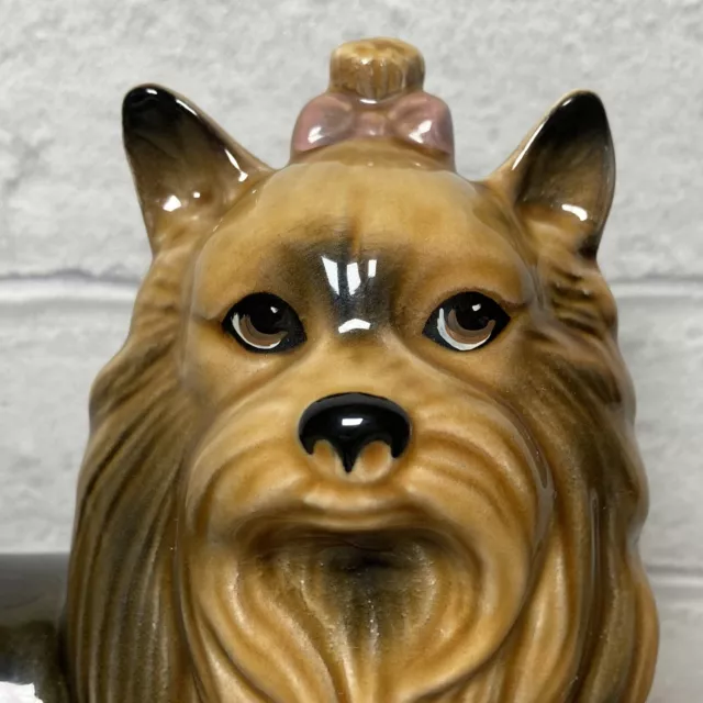 Vintage Coopercraft Yorkshire Terrier Pottery Made In England Approx 6.5” Tall 2