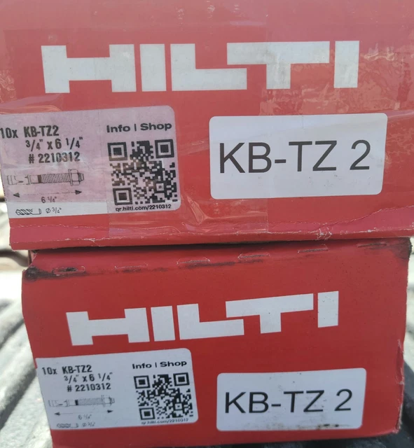 Hilti 3/4 X 6 1/4 Kb-Tz2 Kwik Bolt Wedge Anchor Qty 10