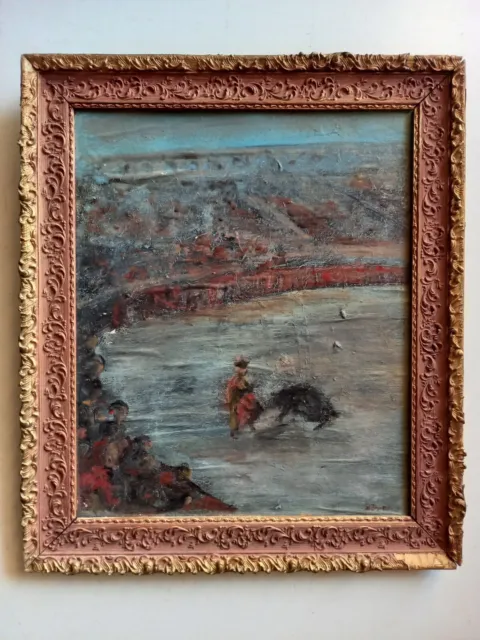 Ancien tableau TORERO arène CORRIDA toréador TAUROMACHIE matador - peinture 1927