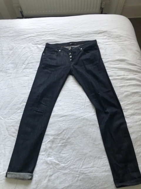 Slim Straight Selvedge Jeans - Dark denim blue - Men | H&M IN