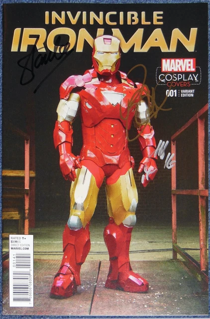 Invincible Iron Man #1~Signed Stan Lee~Bendis~Quesada~Marvel Comics~Cosplay~Coa