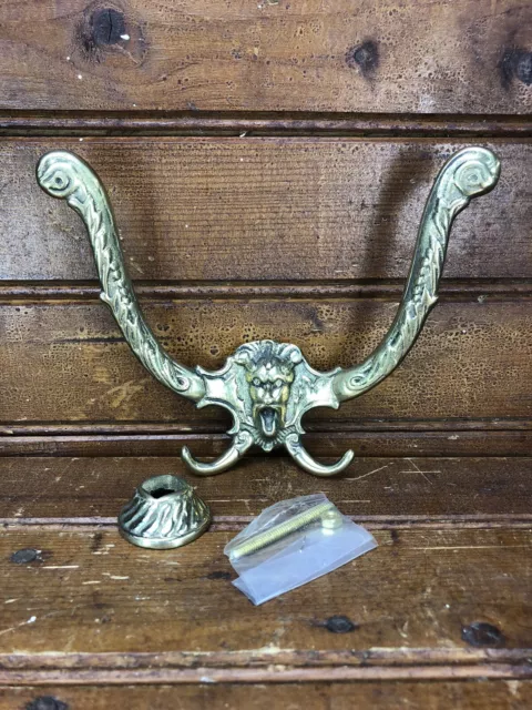 Antique Style Devil Gargoyle Double Door Hook Art Nouveau Grotesque Vintage Coat